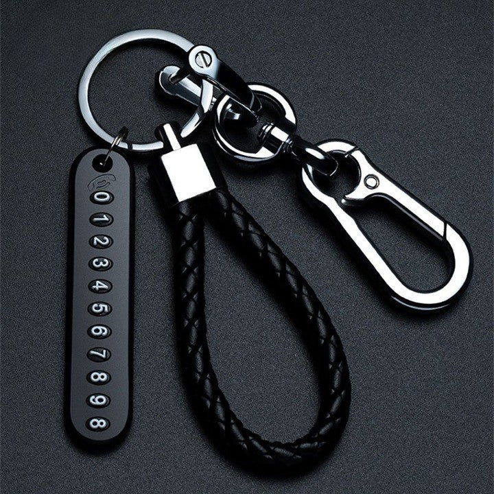 Anti Lost Metal Phone Number Keychain