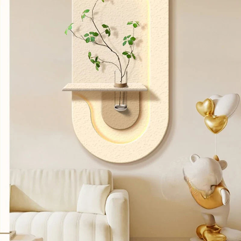 Entrance Decoration Green Plant Wall Vase Lamp