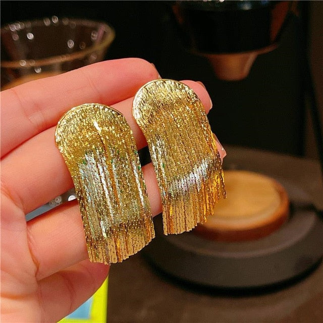 Golden Shining City Tassel Earring