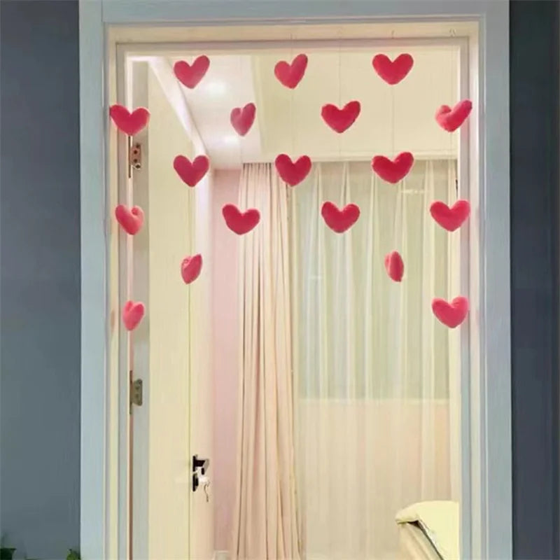 Cute Hanging Pink Heart Doorway Decor