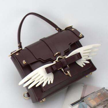 Angel Wing Lock Genuine Leather Women Bag