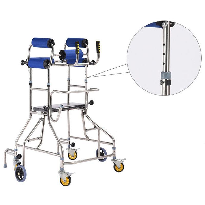 6-Wheel Rehabilitation Anti-Rollover Senior Walker