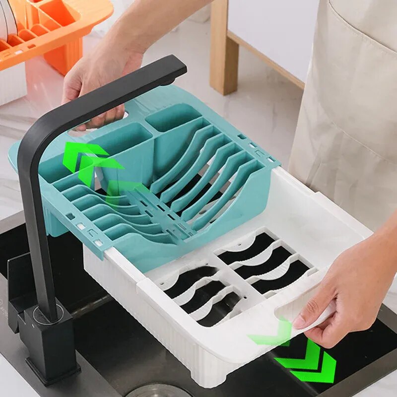 Efficient Kitchen Retractable Dish Drain Rack