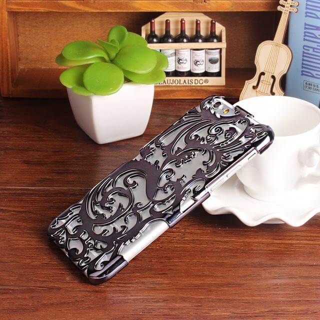 Artistic Hollow Flower Plating Phone Case For iPhone Models