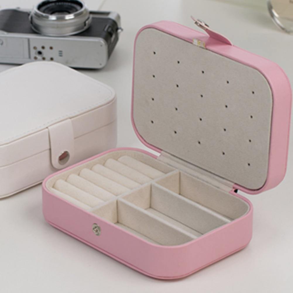 Double-Layer Leather Jewelry Organizer Box