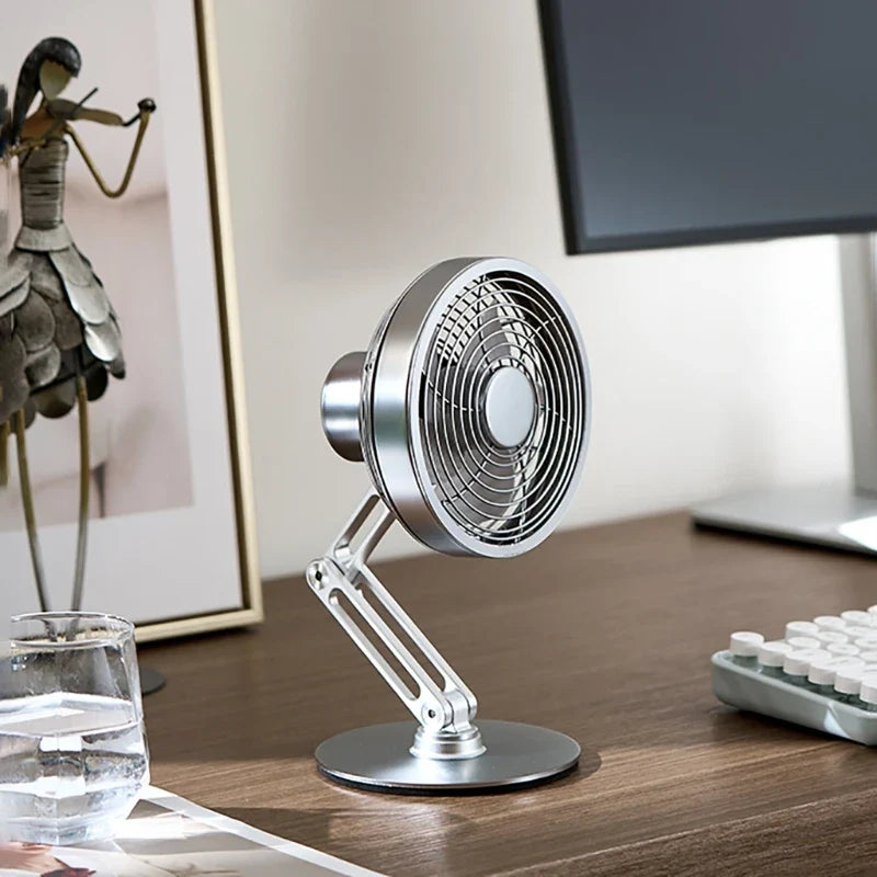 Height-Adjustable Stand Compact Turbo Mini Desk Fan