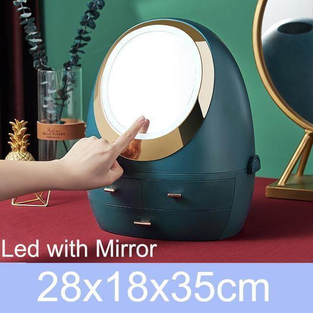 Cosmetic Make-up Jewelry Organizer with Led Lighted Mirror