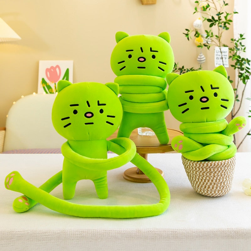 Green Cat Plush Toy Pillow