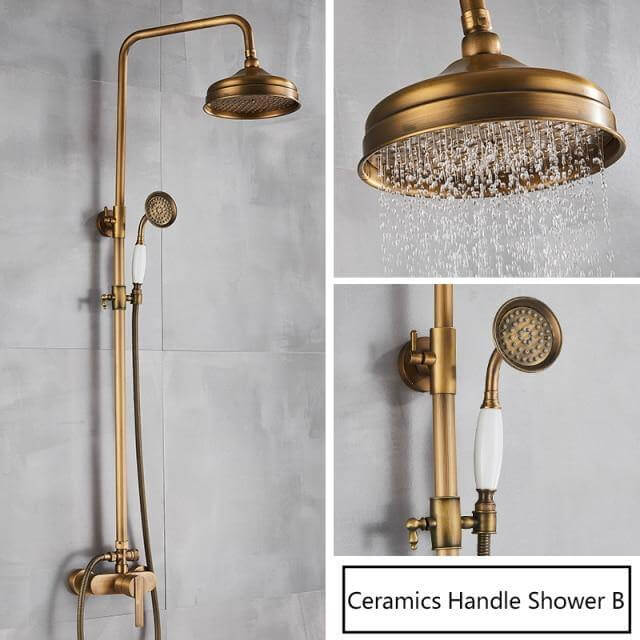 Elegant Luxury Antique Rainfall Bathroom Shower Set