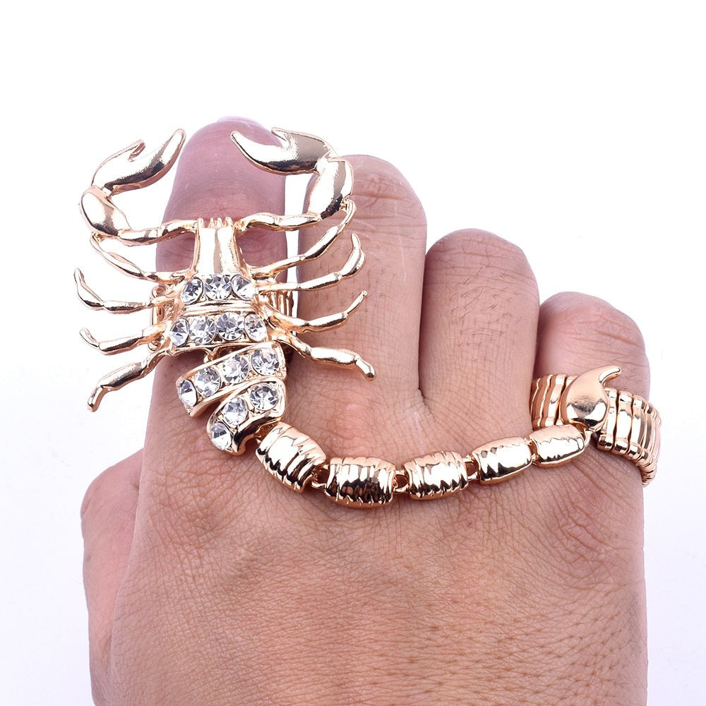 Scorpion Punk Crystal Ring