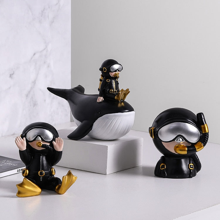 Handmade Creative Cute Diver Figurines