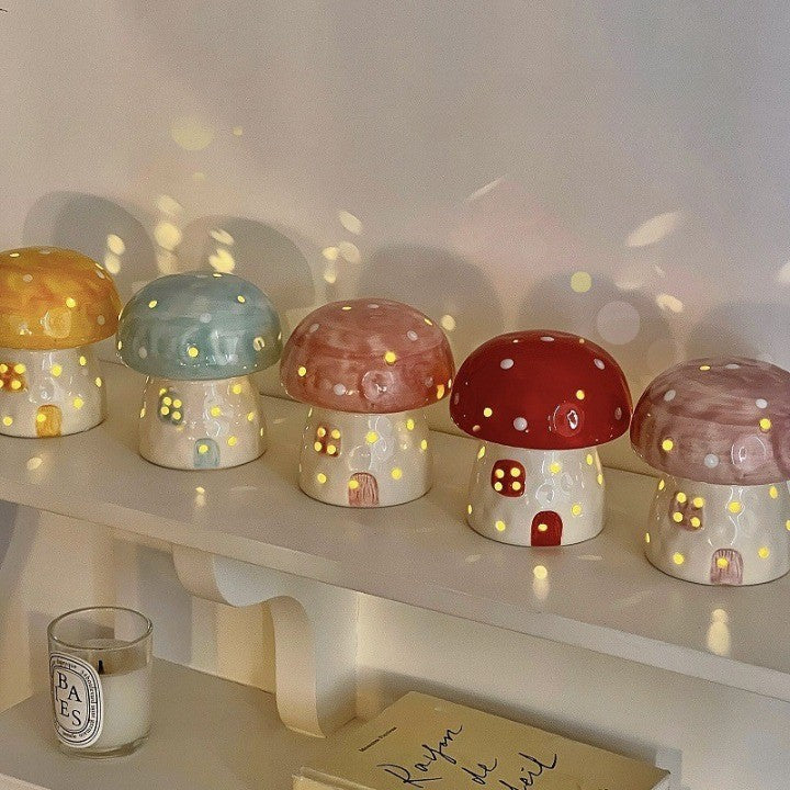 Dreamy Mushroom Shape Ceramic Bedside Lamp