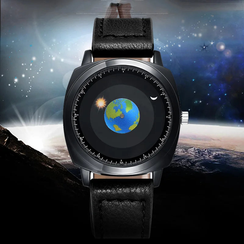 Rotating Earth Galactic Quartz Watch