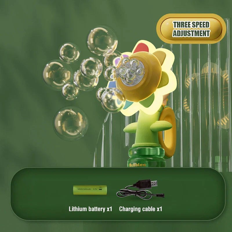 Electric Sunflower Bubble Blower