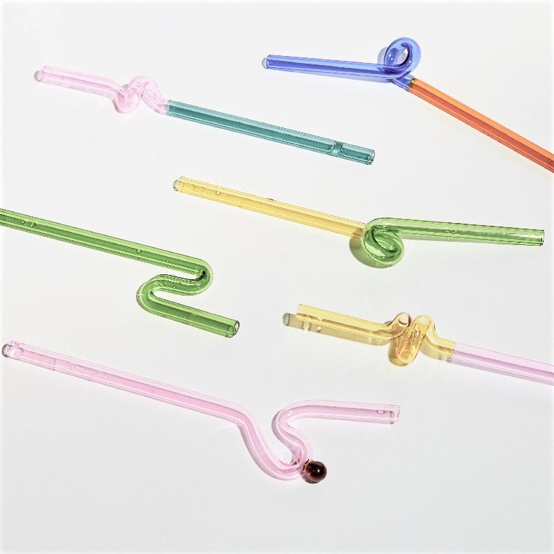 Colorful Environment Friendly Reusable Glass Straw