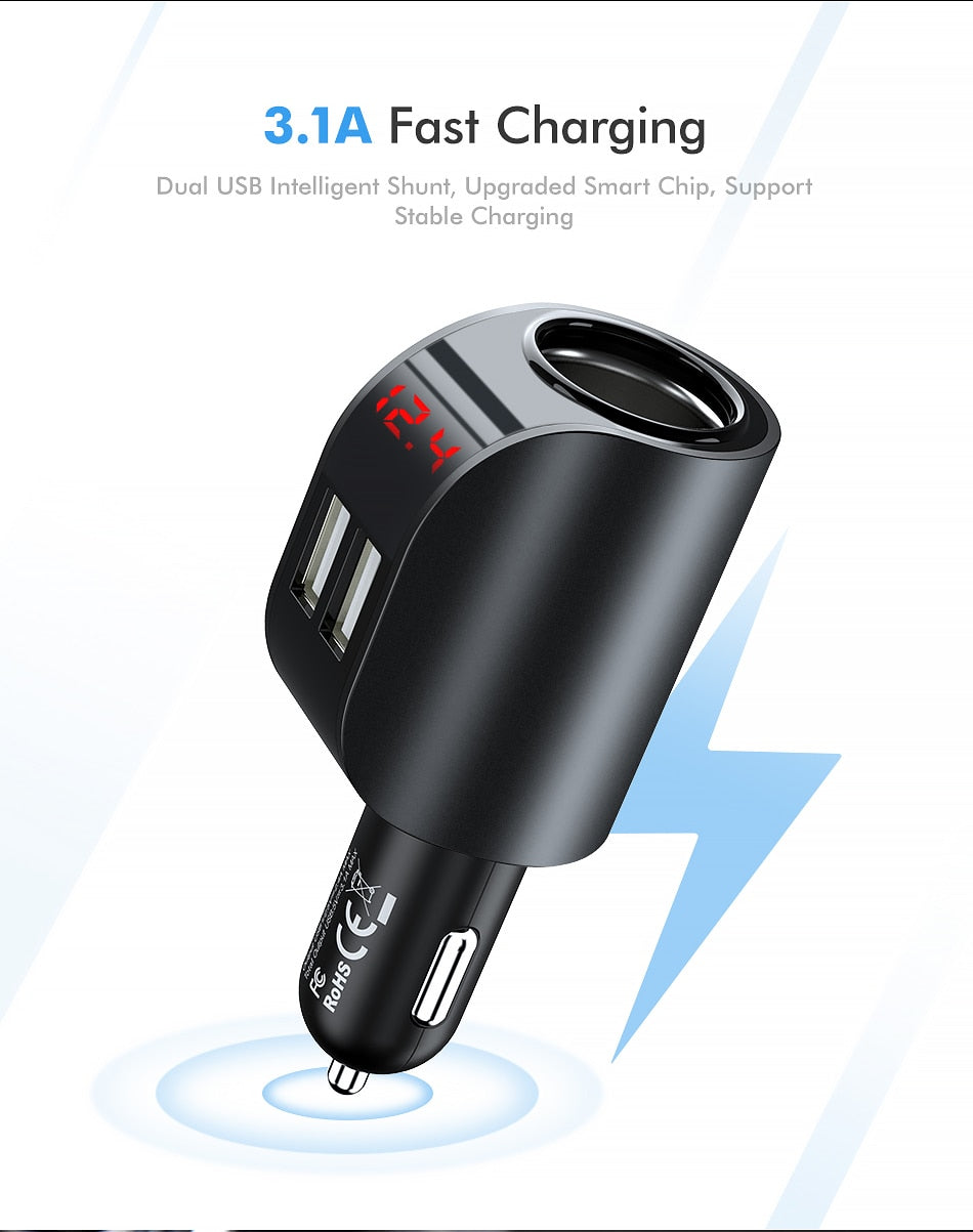 Dual USB Car Digital Charger