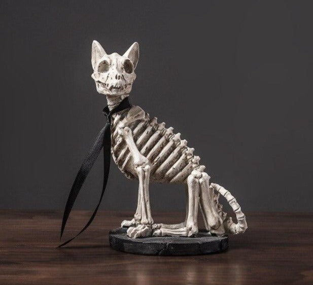 Retro Skull Dog Statue