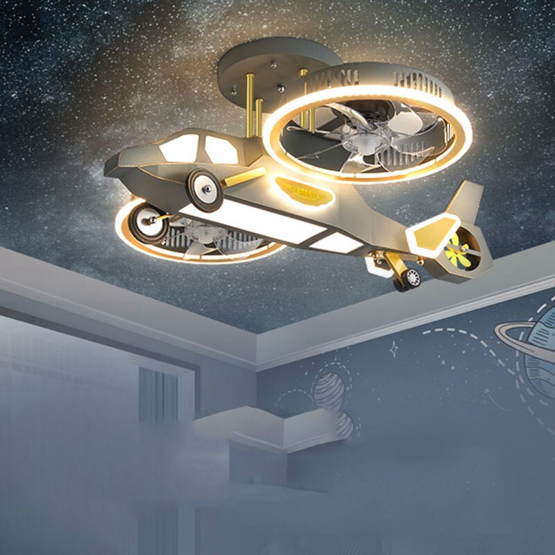 Futuristic Helicopter LED Ceiling Fan Lamp