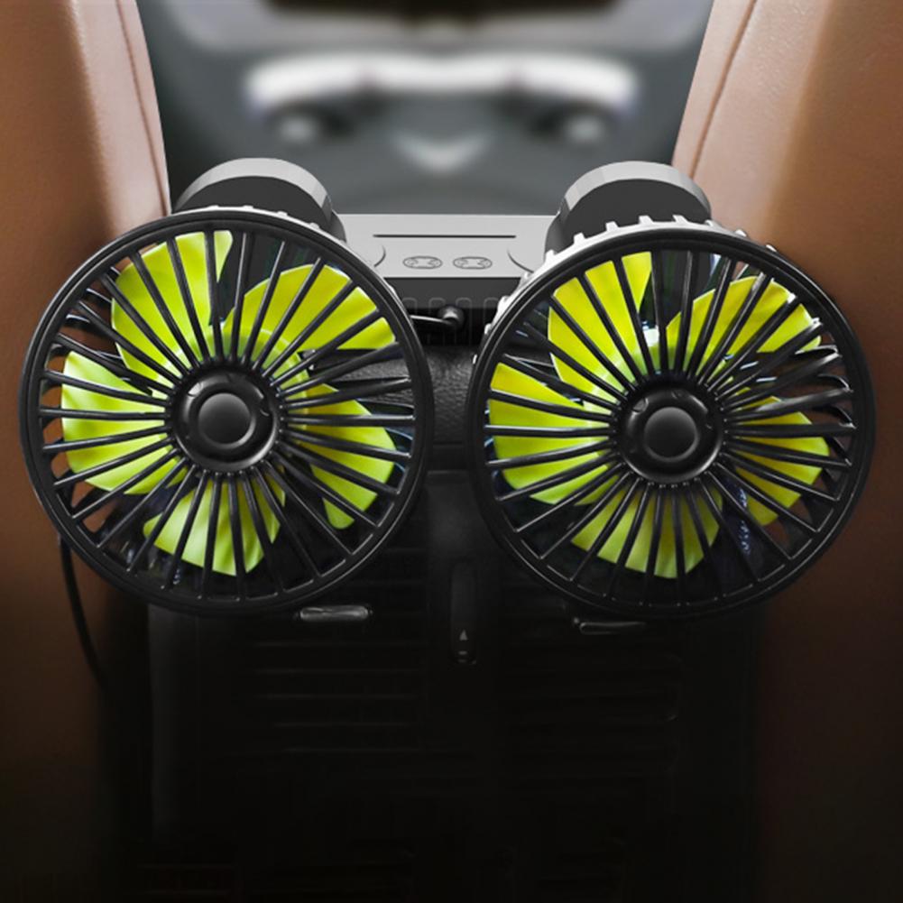 Car Dashboard Double USB Cooling Fan