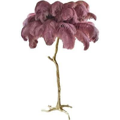 Icelandic Ostrich Feather Tree Lamp