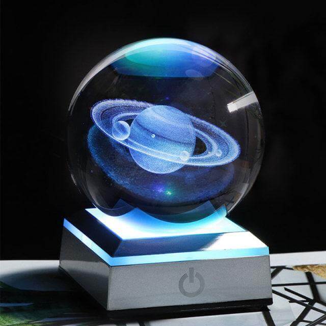 Crystal Globe Solar System Planet Lamp