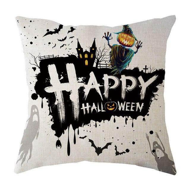 Halloween Pumpkin and Witch Printed Pillow Cases