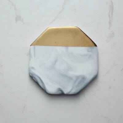 Luxury European Style Marble Stripes Ceramic Coaster