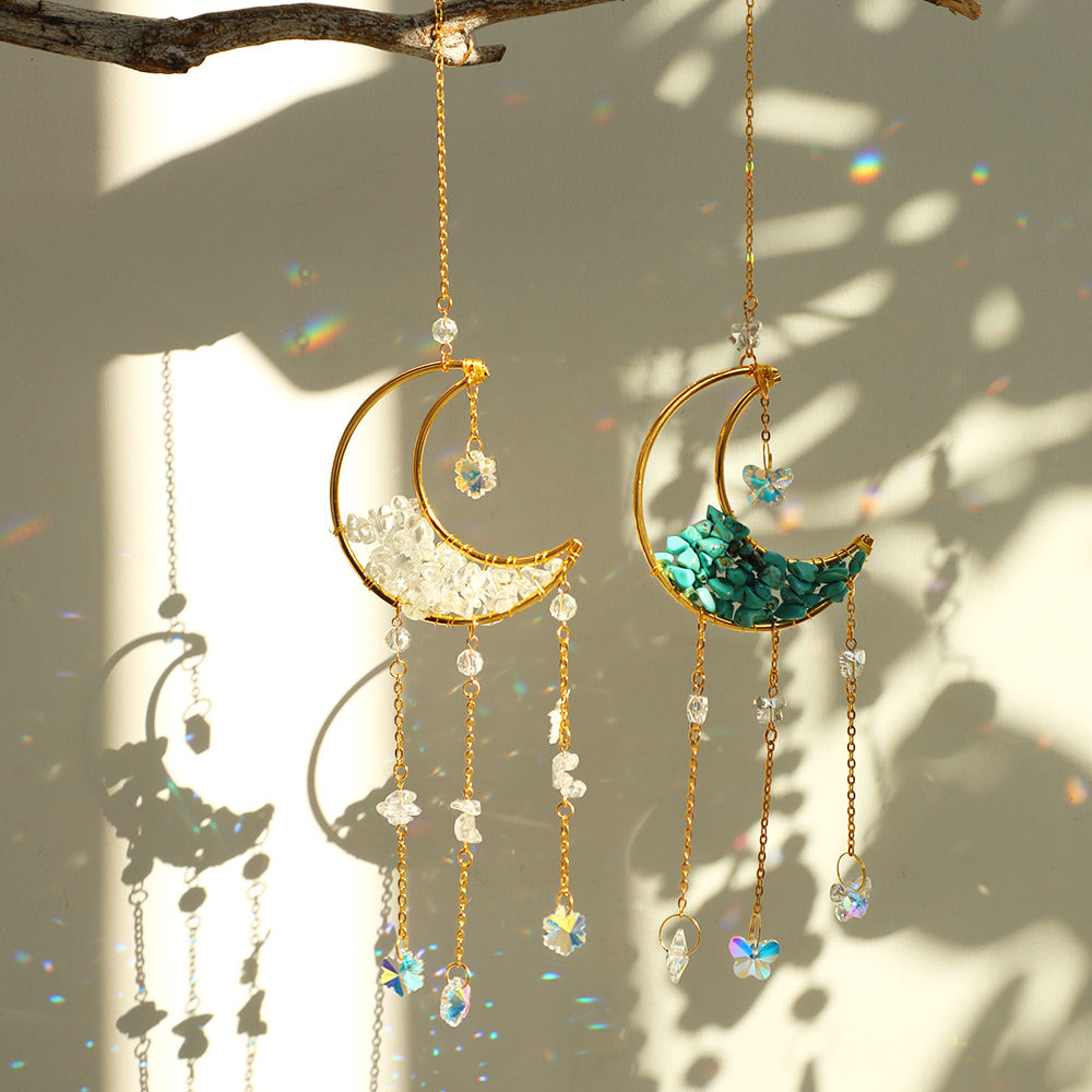 Crystal Sun Catcher Moon Decor