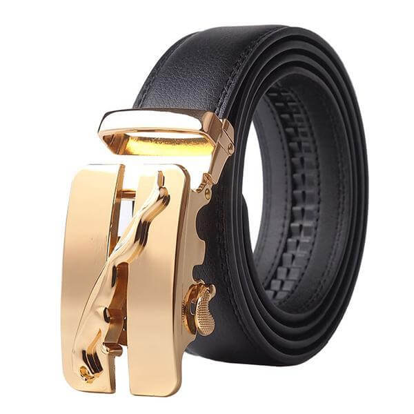 Automatic Buckle Cowhide Leather Men Belt