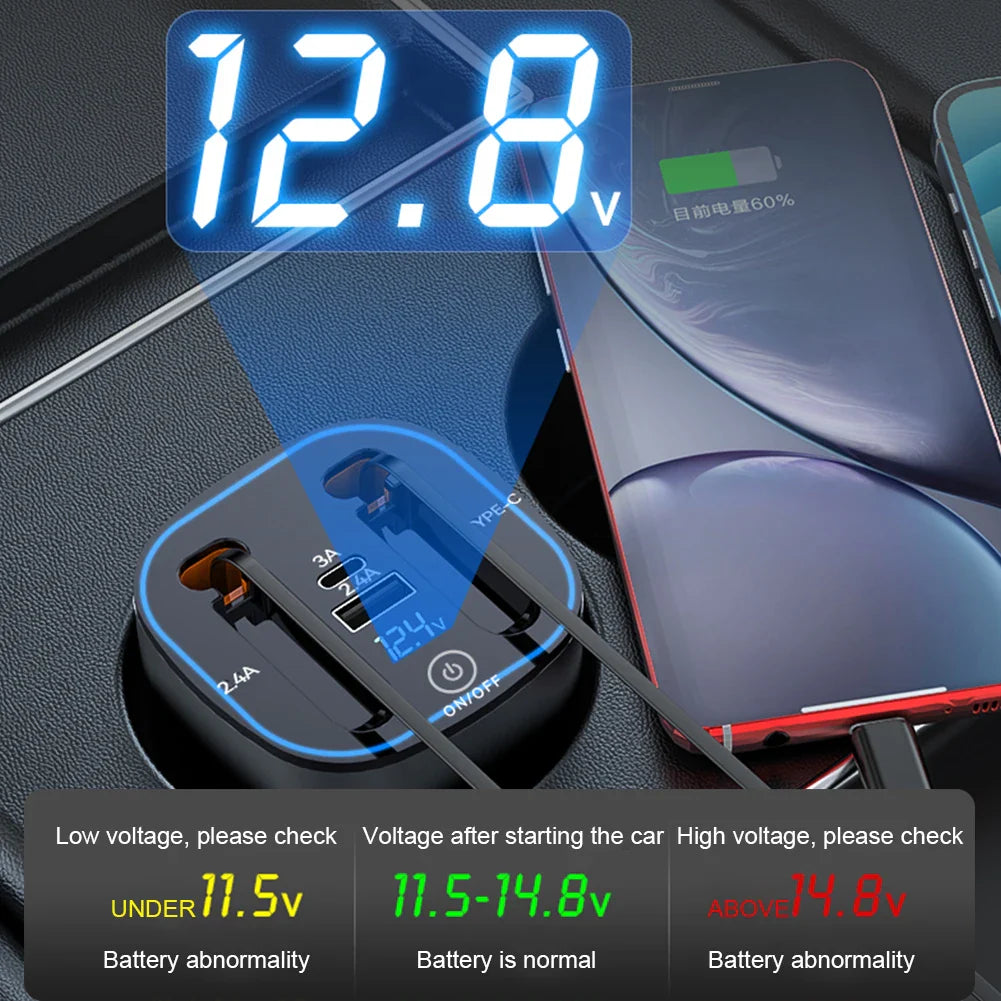 Smart Ride Retractable Car Fast Charger