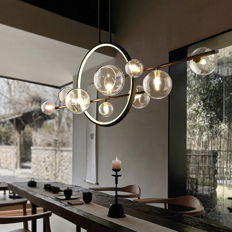 Minimal LED European Modern Ring Bubble Chandelier