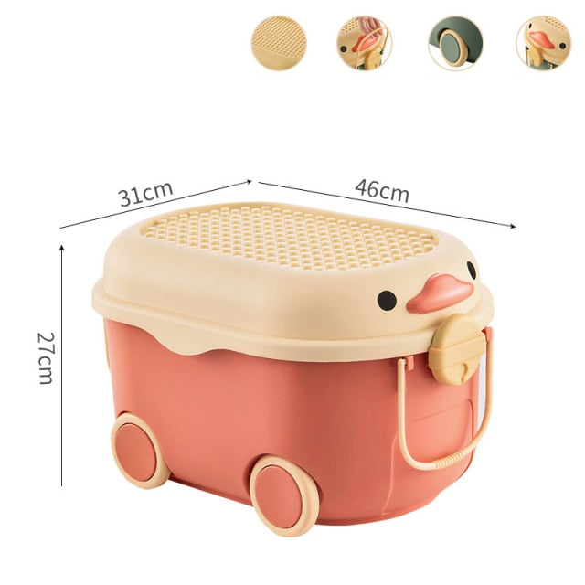 Kids Toy Cartoon Movable Storage Box