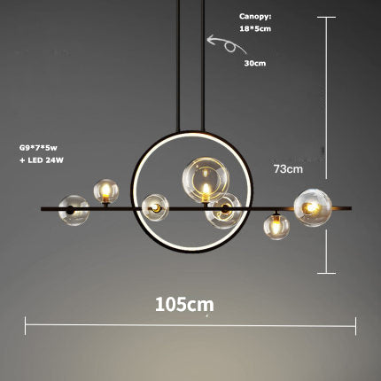 Minimal LED European Modern Ring Bubble Chandelier