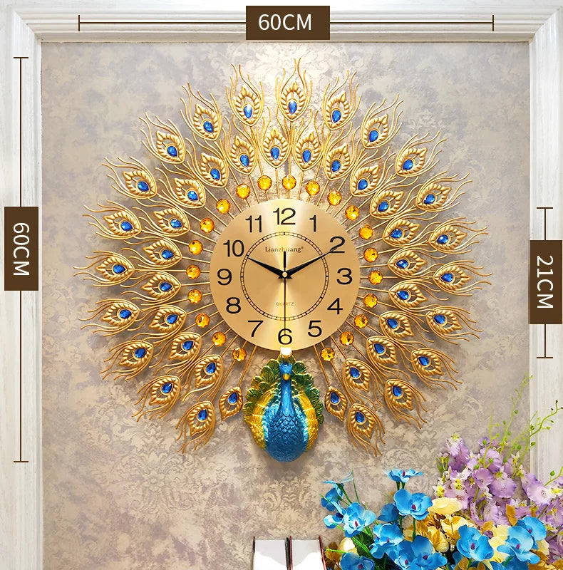 Majestic Peacock Creative Wall Clock