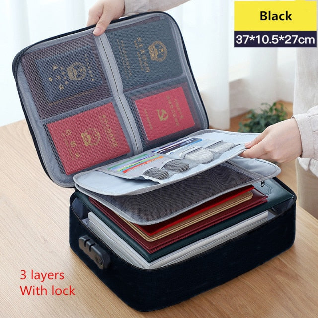 Multi-Layer Large Travel Document Bag