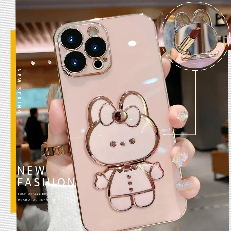 3D Bunny  Korean Style Mirror iPhone Case