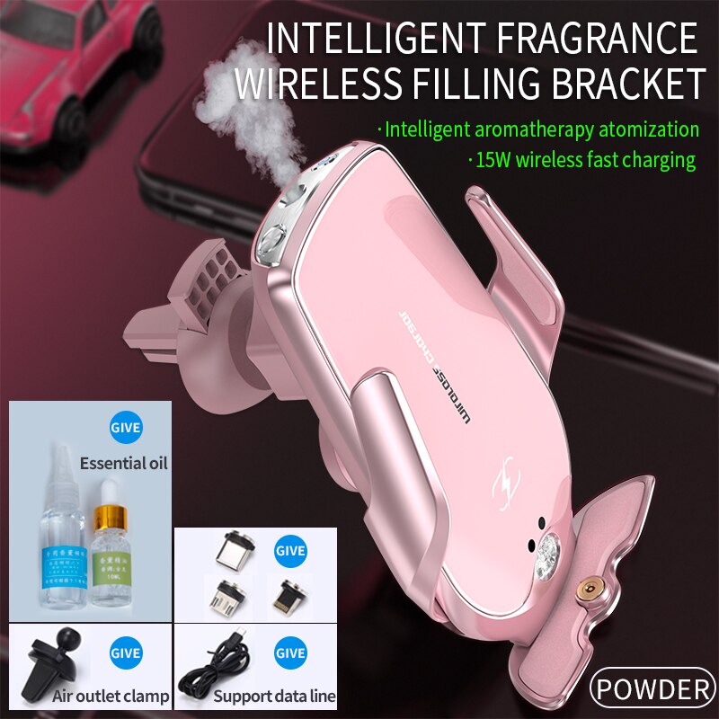 Smart Aromatherapy Wireless Charging Car Phone Holder