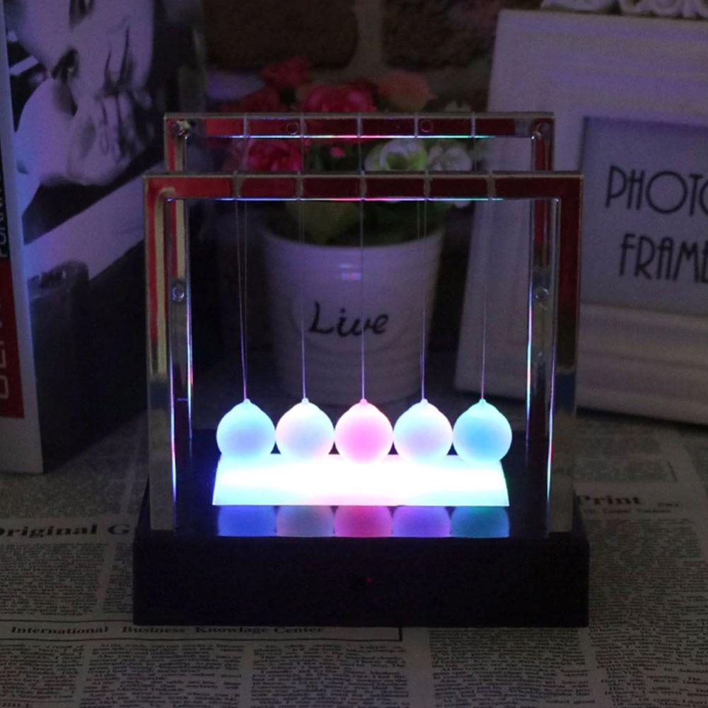 Newtons Cradle Led Colorful Science Toy