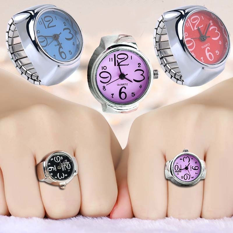 Creative Quartz Stainless Steel Watch Ring