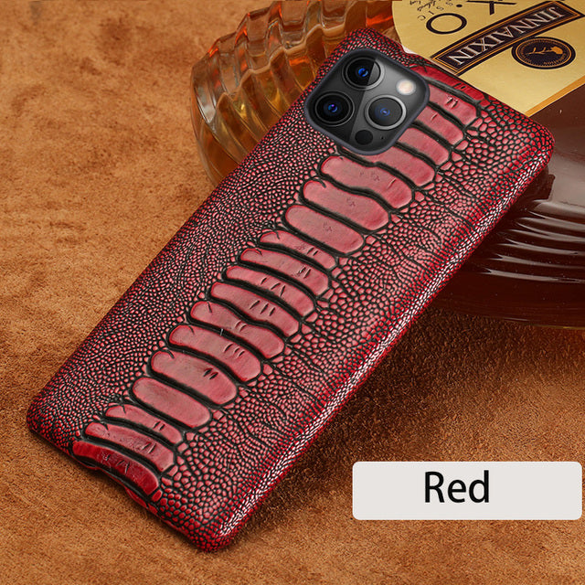 Luxury Real Ostrich Shock-Protection Breathable iPhone Cases