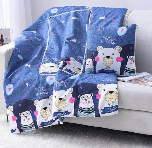 2In1 Colorful Cartoon Pillow Blanket