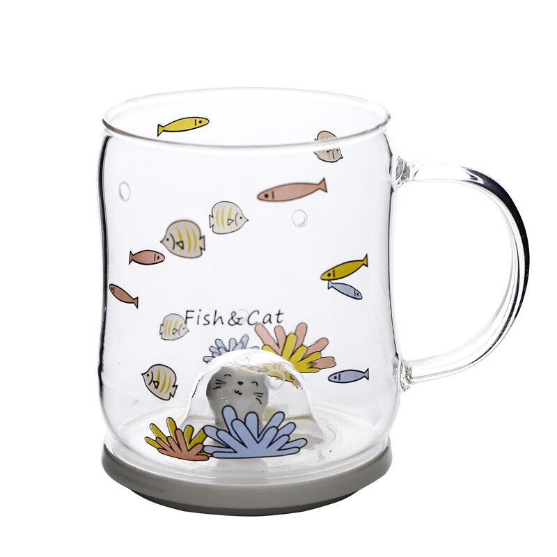 Cartoon Cat Transparent Floating Mug