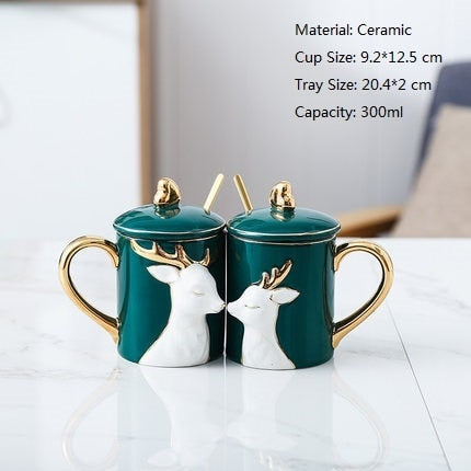 3D Lovely Couple Ceramic Mug Set