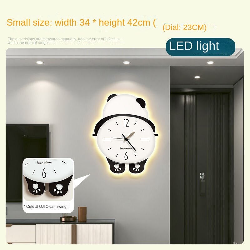 Shy Panda Creative Wall-Hanging Clock