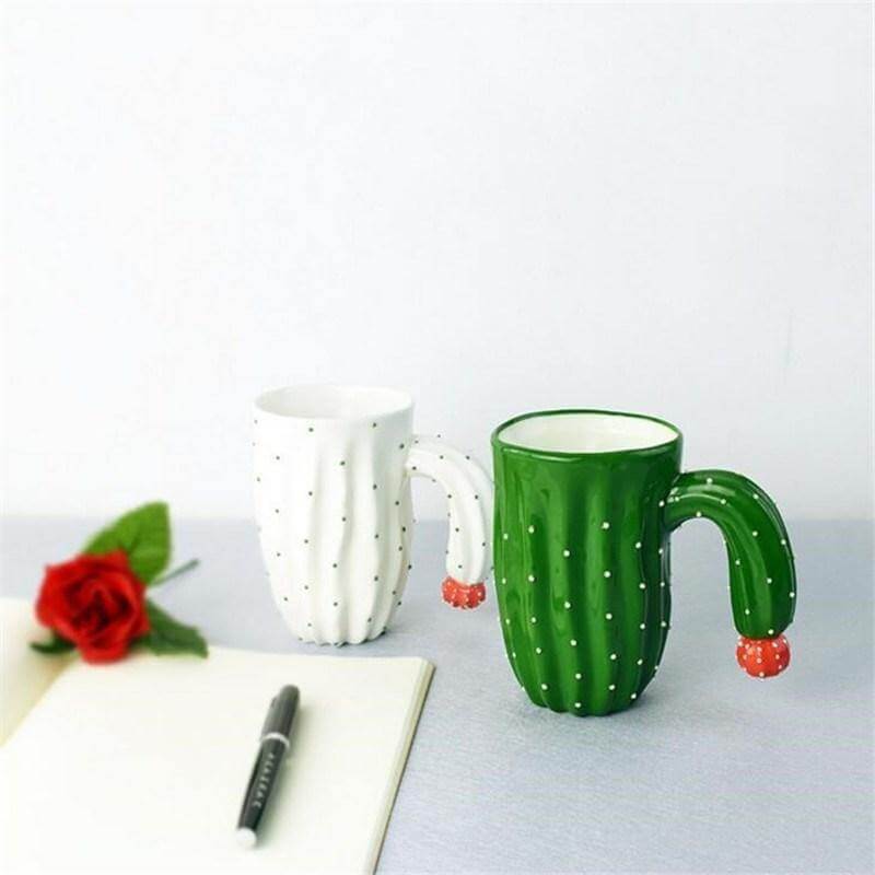 3D Cactus Style Ceramic Coffee Mugs