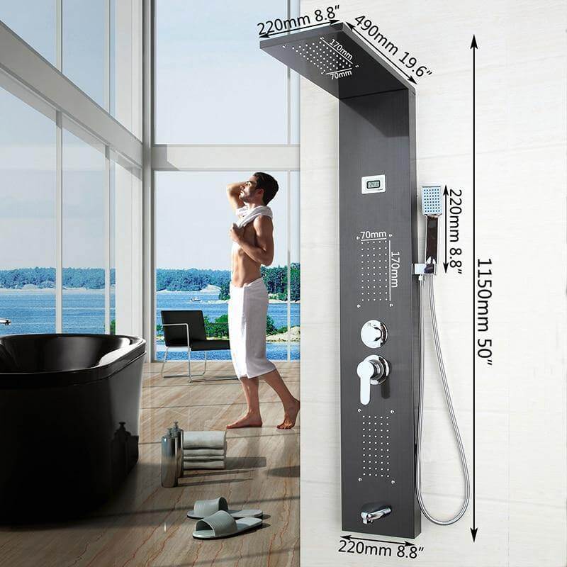 Elegant Digital Massage System Digital Led Panel Shower Sets