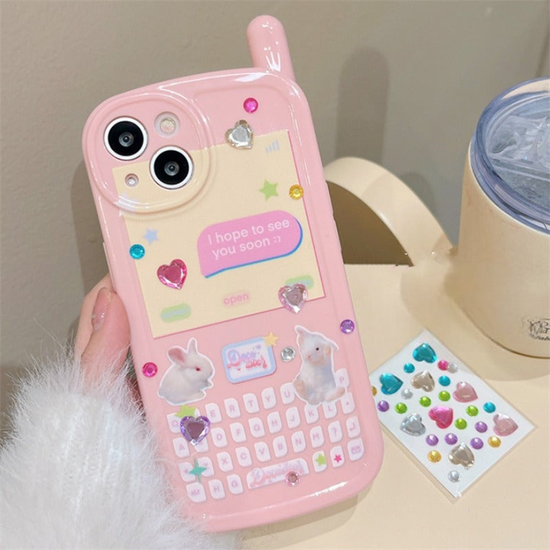 3D Korean Style Diamond Heart iPhone Case