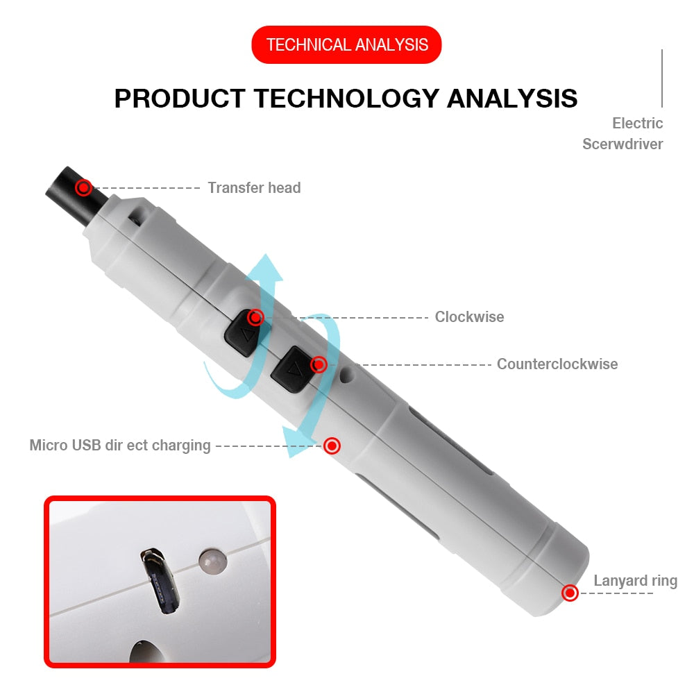 Cordless Mini Electrical Screwdriver Set