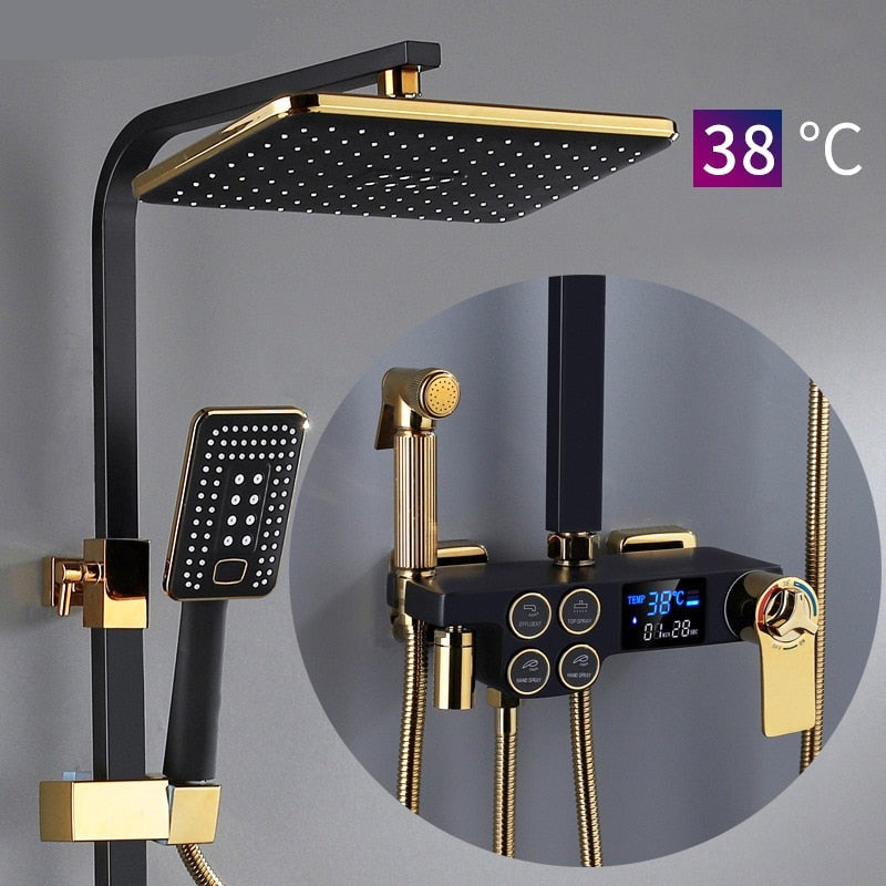 Elegant Digital Wall Mounted Smart Thermostatic Bath Faucet