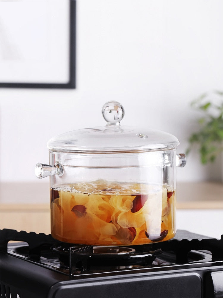 Transparent Glass Heat-Resistant Soup Pot